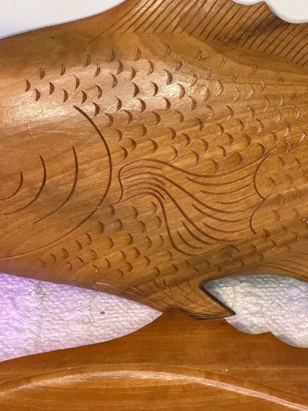 Vintage Wood Fish Shaped Nautical Coastal Cottage Decor Trays Serving Platter
